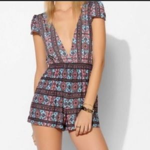 Bohemian Bones Festival Bold Print Romper size S